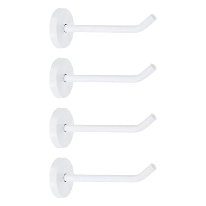 uxcell 4Pcs 4 Inch Coat Hooks, Stainless Steel Long Nose Wall Mount Hook, Robe Towel Hangers with Screws for Livingroom Bathroom Closets and Wardrobe, White - color: White, size: 4 Inch
