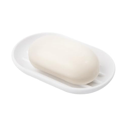 Umbra Touch Soap Dish, Plastic Soap Holder with Drainage, White - color: White