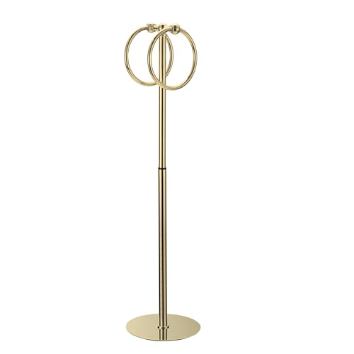 Adjustable Gold Towel Rack,Freestanding Bathroom Towel Holder - color: Gold
