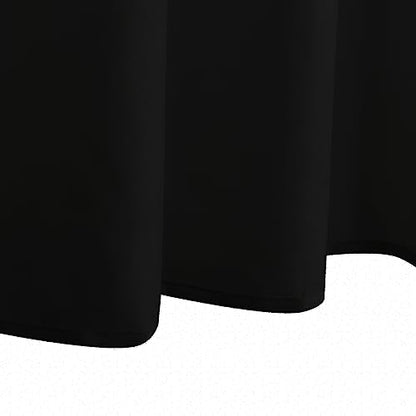 Waterproof Nylon Fabric Shower Curtain or Liner Machine Washable & Breathable Black 72x78inch (Standard Size) 1 Panel