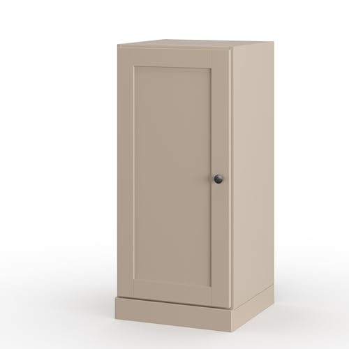 100% Solid Wood 16.5" Small Bathroom Cabinet, Shaker Wood Door - color: Beige, style: Shaker Door