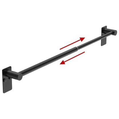 Towel Bar, Adhesive or Drill Wall Mount, Matte Black, 1 Pack | Adjustable 16.7 to 28.5 Inch, 304 Stainless Steel Hand Towel Holder, Square Base Towel Racks for Bathroom, Kitchen Use - color: Extended Length–black