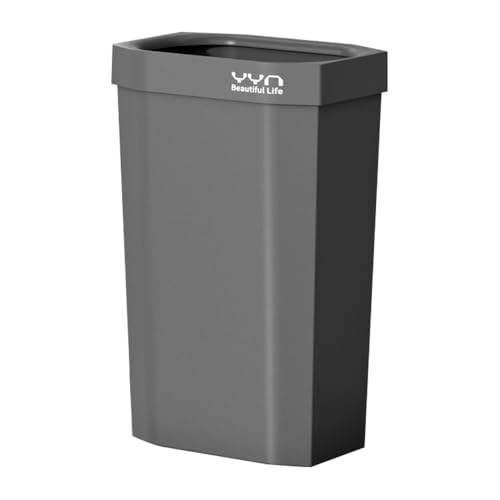 4 Gallon, Small Slim Garbage Can, Open Top Trash Can for Bathroom, Kitchen, Office, Bedroom, Living Room (Grey) - color: Grey