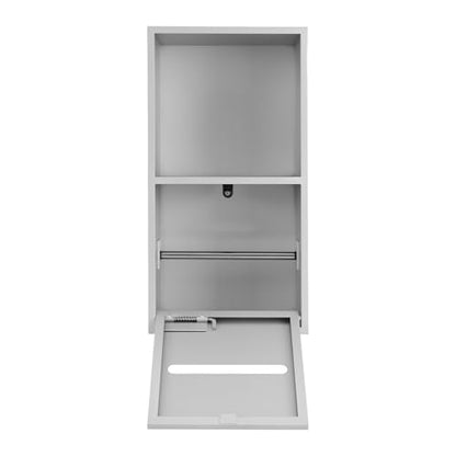 2 Tier Bathroom Wall Niche, Toilet Paper Holder with Shelf, Recessed Stainless Steel Organizer for Bathrooms, Living Rooms, Bedrooms, 8.54x4.92x16.54in (Silver) - color: Silver