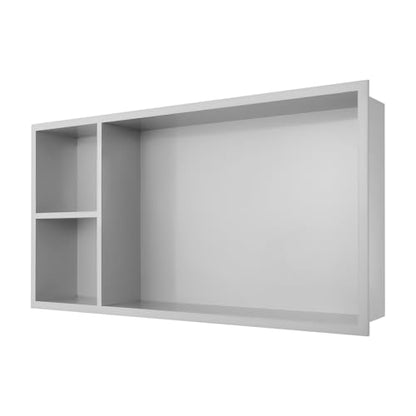 Stainless Steel Shower Niche 24" X 12", No Tile Needed Shower Niche with Shelf, Recessed Wall Niches Insert, Horizontal Bathroom Storage Niches for Bathroom Kitchen Living Room (Silver)