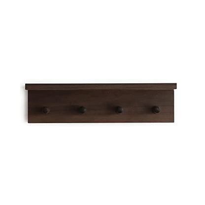 Entrance Coat Rack ，Coat Hooks, Wall-Mounted Wooden Hook Rack, Wall-Mounted Shelves are Very Suitable (Walnut Color Finish—A-1) - style: Walnut color finish—A-1