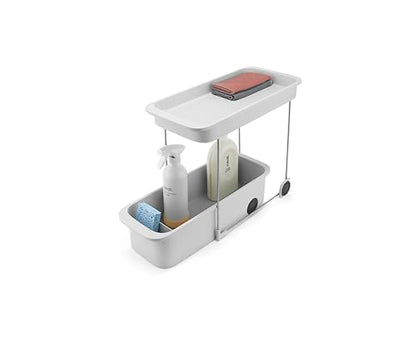 Joseph Joseph CupboardStore 2-Tier Easy-Access Wheeled Storage Caddy – Under-Sink Kitchen Organizer, Made from Recycled Plastic - size: 2-Tier