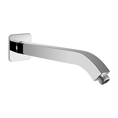 Shower Arm with Flange and Teflon Tape, Wall Mounted Square Shower Pipe 304 Stainless Steel Extension Arm for Fixed Shower Head & Handheld Shower (10 Inch, Chrome) - color: Chrome, style: 10 Inch