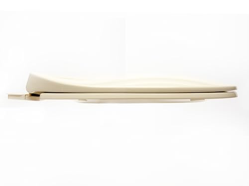 2Q1E6-01 Builder Grade Slow Close Plastic Toilet Seat with Vari Adjust Lok-Down R'N'C Hinge and Quik-Lok Mounting Hardware, Elongated, Bone - color: Bone, style: Elongated
