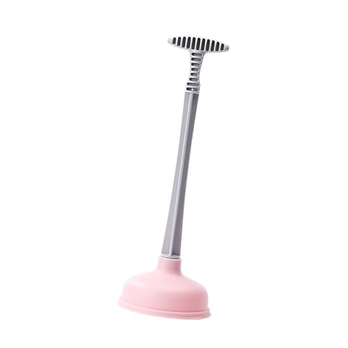 Dioche Old Fashioned Toilet Plunger Powerful Suction Toilet Plunger | Highefficiency Rubber and Plastic Suction Cup | Flushing and Unclogging Various Pipes | A Household (Pink) - color: Pink
