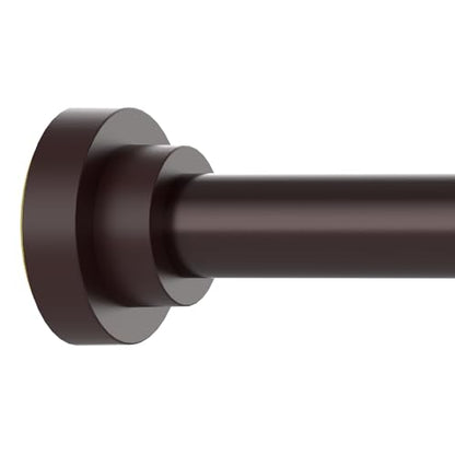 Thestoa Brown Shower Curtain Rod Adjustable 43-66 inch, 1"Diameter Spring Tension Curtain Rod No Drill, Anti-Rust Non-Slip Shower Rod for Bathroom Tension Rod - color: Brown, size: 43"- 66"