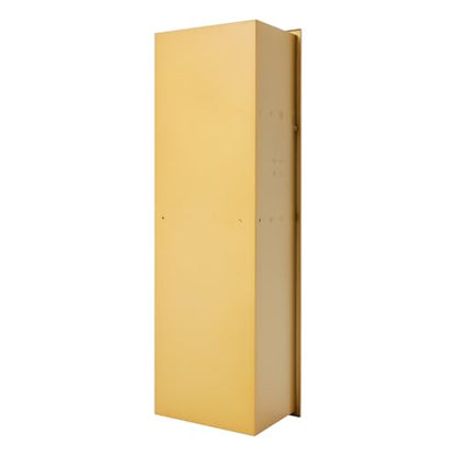 Stainless Steel Shower Niche, 7.9" X 5.3" X 24.8" Recessed Shower Storage Cabinet, 44.09 Lbs Load-Bearing Capacity Wall-Mounted Tissue Paper Roll Rack Dispenser with Trash Can (Gold) - color: Gold