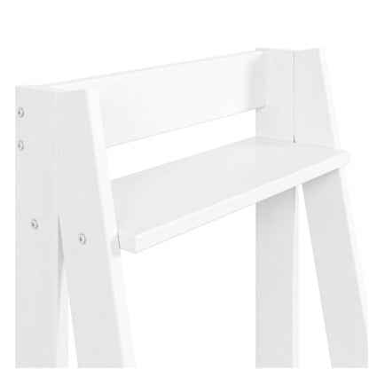 Pemberly Row Solid Wood Ladder Bookcase, 3-Shelves, 36.3 in Tall, White Finish, Freestanding Modern Design for Bathroom, Kitchen, Living Room, Home Office or Bedroom Decor