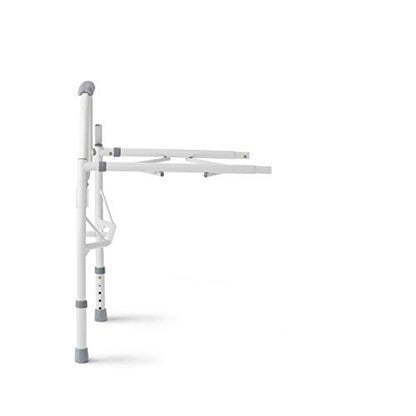 Medline Adjustable Steel Drop-Arm Bedside Commode, Portable Bedside Toilet, 350 lb Weight Capacity Removable 7.5 QT. Bucket, Toilet Chair For Elderly, Tool-Free Assembly