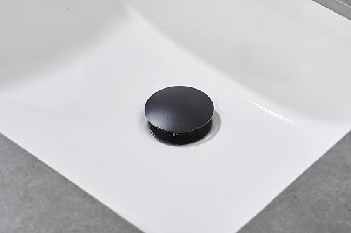AVSIILE Matte Black Bathroom Sink Drain with Overflow Vessel Sink Stopper Pop Up Drain Assembly for 1.6"-1.9" Sink Hole, All Metal Rustproof Brass and 304 Stainless Stee - color: Matte Black, style: Overflow