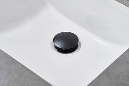 AVSIILE Matte Black Bathroom Sink Drain with Overflow Vessel Sink Stopper Pop Up Drain Assembly for 1.6"-1.9" Sink Hole, All Metal Rustproof Brass and 304 Stainless Stee - color: Matte Black, style: Overflow