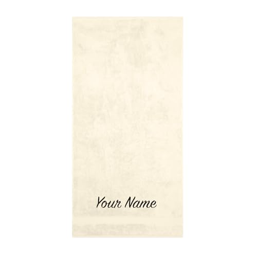 Personalized Bath Sheet Towels for Bathroom, Hotel, Spa, Pool, College Dorm, Super Soft, Highly Absorbent Turkish Cotton Monogrammed Oversized Towel 40" x 80" Extra Large Jumbo Bath Sheet Cream color - color: Cream, size: Bath Sheet (Oversized)