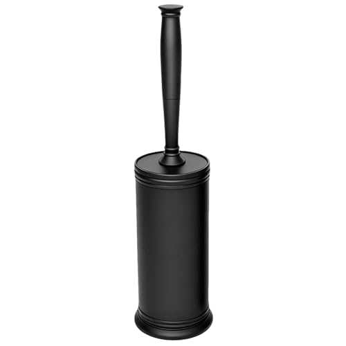 AONEZ Plastic Toilet Brush, Toilet Brush and Holder Set with Long Handle, Covered Holder and Hard Bristles, Toilet Cleaner Brush for Bathroom and Toilet Cleaning