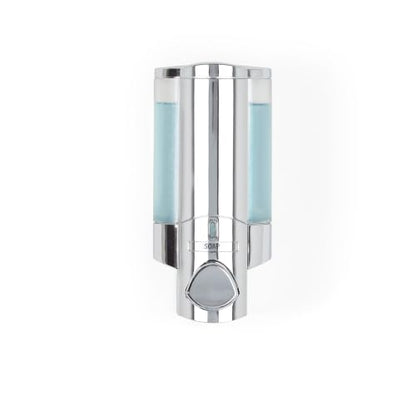 Better Living Products 76140-1 AVIVA 1 Chamber Wall Mount Soap and Sanitizer Dispenser, Chrome | 1 Chamber, Soap and Sanitizer Dispenser Pump, No Drill - size: 1-Chamber