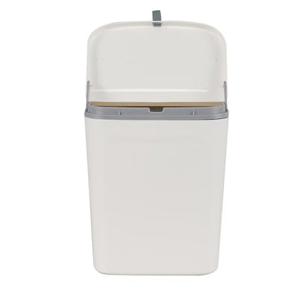 Zopnny Hanging Trash Can with Lid, 3.2 Gallon Under Sink Waste Bin | 12L Small Garbage Can for Cabinet Door or Wall Mount, Kitchen Compost Bin for Food Waste, White, 1 Pack
