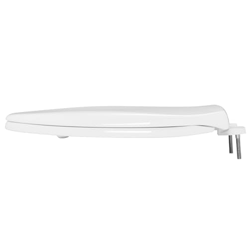 BEMIS 7900TDGSL Commercial Heavy Duty Closed Front Toilet Seat with Cover, Industrial No Slam Seat with Secure Installation, Made in USA, Elongated, White - size: Elongated