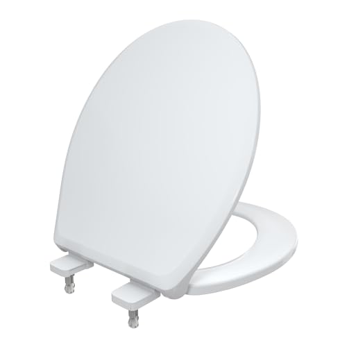 R&T B1095 Round Slow Close Plastic Toilet Seat 16.5" Quick-Release Hinges | Round toilet seat soft close - color: Round – Standard (330 lbs)