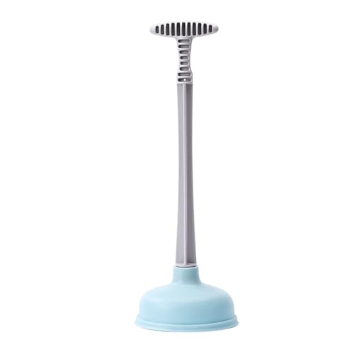 Dioche Old Fashioned Toilet Plunger Powerful Suction Toilet Plunger | Highefficiency Rubber and Plastic Suction Cup | Flushing and Unclogging Various Pipes | A Household (Blue) - color: Blue