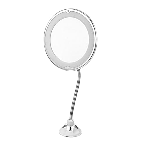 Magnifying Led Makeup Mirror with Suction Cup for Easy Installation Bathroom for Precise Makeup Application and Personal Care - color: White, size: 40.00X20.00X8.00CM