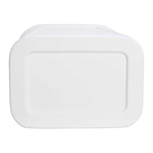 24" Plastic Hinged-Lid Rectangle Laundry Hamper, All Ages, White