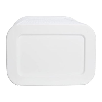 24" Plastic Hinged-Lid Rectangle Laundry Hamper, All Ages, White