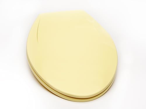 2Q1E6-50 Builder Grade Slow Close Plastic Toilet Seat with Vari Adjust Lok-Down R'N'C Hinge and Quik-Lok Mounting Hardware, Elongated, Yellow - color: Yellow, style: Elongated