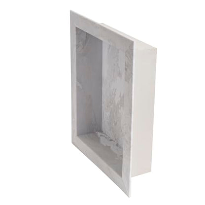 Palisade 17.5 in x 15.5 in Vinyl Shower Niche Iced Pewter/Urban Fjord | Waterproof Shower Insert - color: Iced Pewter/Urban Fjord