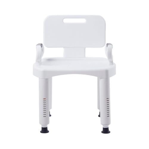 McKesson Bath Bench with Removeable Back, 21.25 in, 21-1/4 in, 1 ct | Plastic Frame, Lightweight, Adjustable