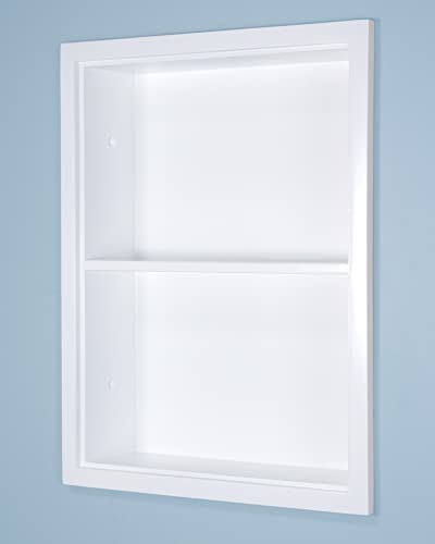 14x18 Sloane Recessed Wall Niche Medicine Cabinet Replacement, in The Wall Bathroom Cabinet Insert Shelf/Shelves, Made in North America, Real Wood, NO MDF, White Plain Back - color: White, size: 14x18