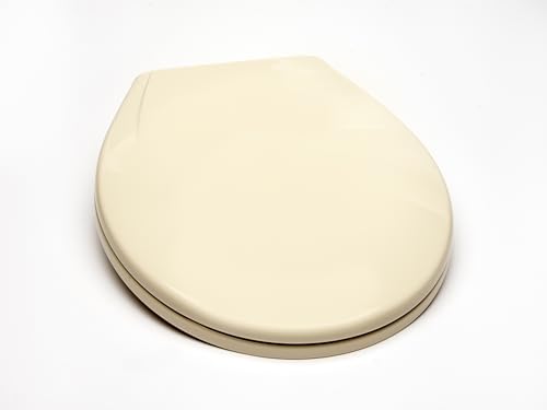 2Q1R6-01 Builder Grade Slow Close Plastic Toilet Seat with Vari-Adjust Lok-Down R'N'C Hinge and Quik-Lok Mounting Hardware, Round, Bone - color: Bone, style: Round