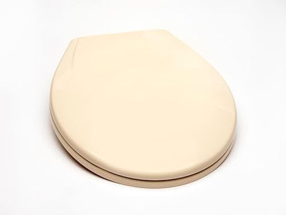 2Q1R6-01 Builder Grade Slow Close Plastic Toilet Seat with Vari-Adjust Lok-Down R'N'C Hinge and Quik-Lok Mounting Hardware, Round, Bone - color: Bone, style: Round