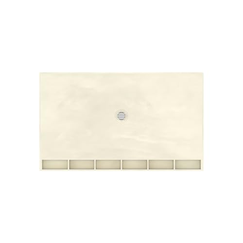 36x60 Shower Pan, Single Curb, Brushed Nickel Square Grate | Leak-Proof, Flat-Bottom, Tileable Shower Base Pan, Pre-Pitched with Integrated Drain and Splash Walls for Bathroom Remodels - color: Center Drain, Single Curb, Brushed Nickel