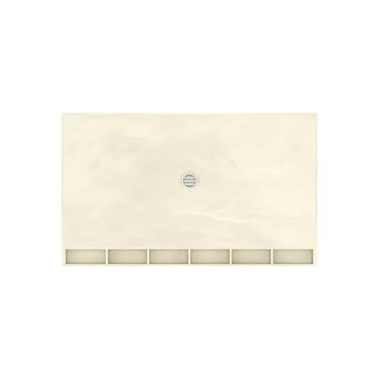 36x60 Shower Pan, Single Curb, Brushed Nickel Square Grate | Leak-Proof, Flat-Bottom, Tileable Shower Base Pan, Pre-Pitched with Integrated Drain and Splash Walls for Bathroom Remodels - color: Center Drain, Single Curb, Brushed Nickel