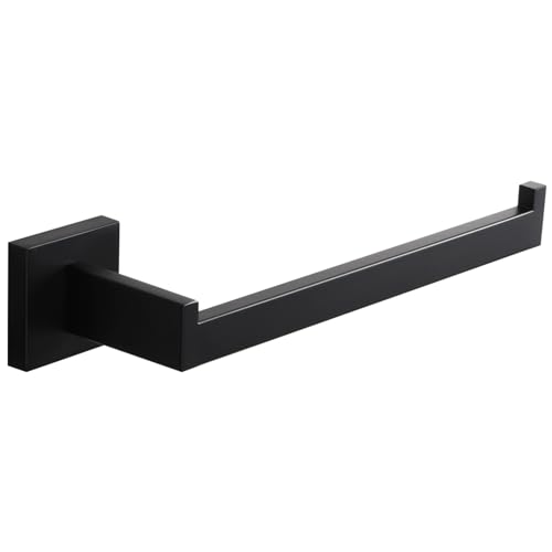 LANC Bathroom Hand Towel Holder Matte Black Hand Towel Bar 10 Inche Right Side Square Towel Ring for Kitchen Cabinet Toilet Door Wall Mount Stainless Steel Modern Towel Racks Hanger, A8806MB - color: Matte Black, size: 1 Pack(Right Hand)