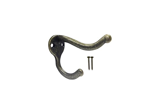 QCAA Coat Hat Hook, Heavy Duty for Wall Hanging, Zinc Die Cast, Antique Brass, Made in Taiwan, 12 Pack - color: Heavy-Antique Brass, size: 12 Pack