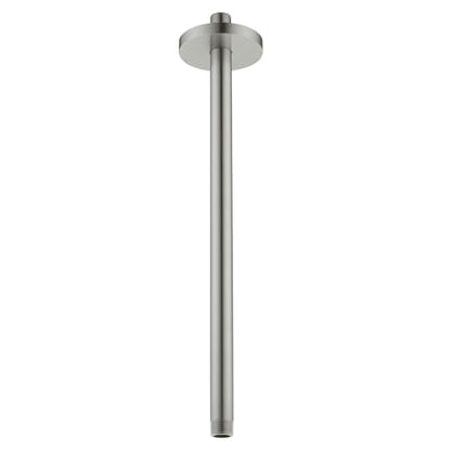 RANDOM Brushed Nickel Shower Arm with Flange 16 Inches Ceiling Mount Shower Head Extension Straight Arm Ceiling-Mounted For Fixed Shower Head.RD-91038-16BN - color: 16″ Brushed Nickel(Round Flange)