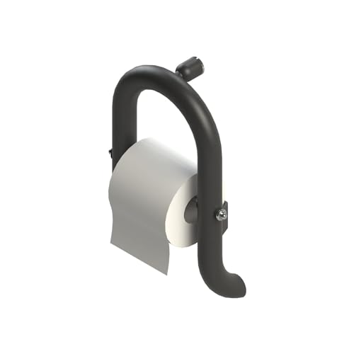 Toilet Roll Holder 13", Designer Premium Grab Bar for Bath and Shower Safety, Water Resistant, ADA Compliant Grab Bar for Adults, Seniors & Handicapped- Up to 500Lbs (Matte Black) - color: Matte Black