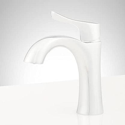 Signature Hardware 447940 Provincetown 1.2 GPM Single Hole Bathroom Faucet with Metal Lever Handle and Pop-Up Drain Assembly | Includes - Pop-Up Drain Assembly - Brushed Nickel