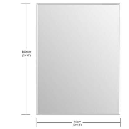 Ruomeng Wall Mirror Bathroom Mirrors for Wall 40" x 30", Frameless Rectangle Mirror with Beveled Edge Wall Mounted Mirror for Vanity and Entryway - size: 40"L x 30"W