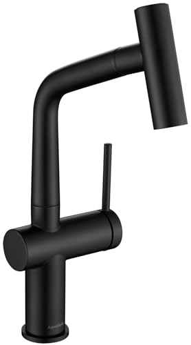 AS06MB Matte Black Bar Faucet or Prep Kitchen Sink Faucet with Pull Down Sprayer and Single Handle - color: Matte Black, style: Modern