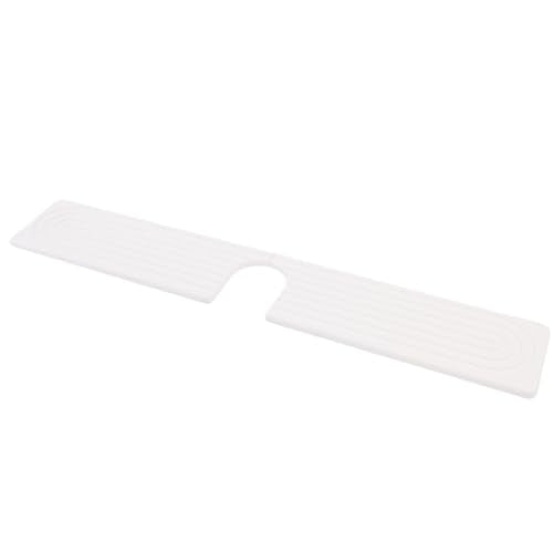 Quick Dry Porous Diatomite Faucet Mat for Kitchen Bathroom Countertop Protector with Non-Slip Feet 23.6x3.9 Inches (White) - color: White
