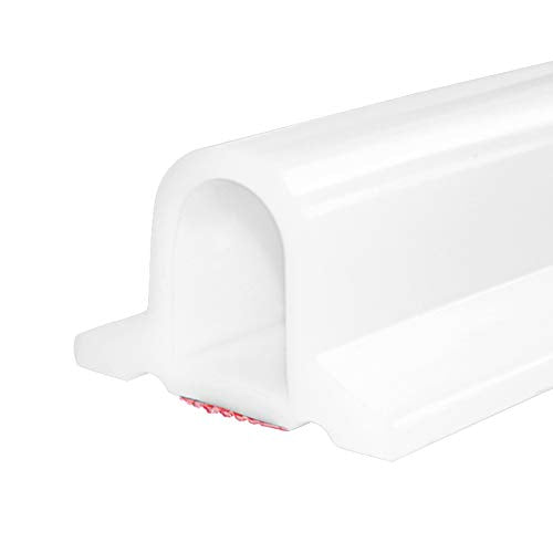 Duzzy 118 Inch Collapsible Shower Threshold Water Dam, Silicone Shower Water Stopper Barrier, Ideal for Wheelchair Accessible, Suitable for Accessibility ADA Handicap Showers Bathroom(9.84 F, White) - color: White, size: 118 Inch