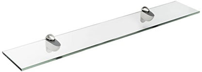 Spancraft 4" x 30" Brushed Steel Heron Glass Shelf - color: Brushed Steel, size: 4" x 30"