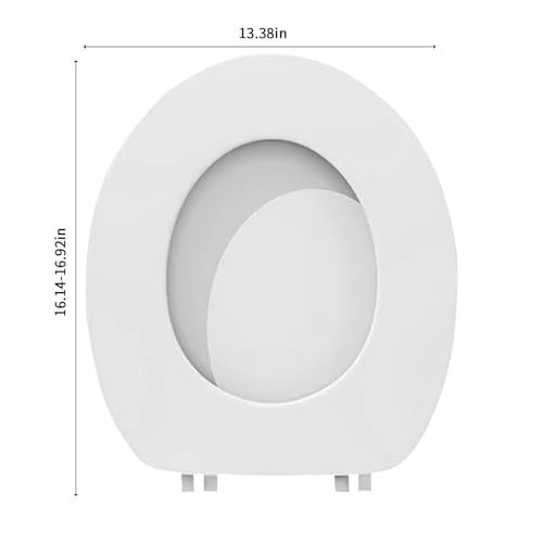 Soft Close Round Toilet Seat - Thickened Plastic Lid, Easy to Clean, Quiet Comfort, Fits Standard Toilets, White, Easy Install (White) - color: White