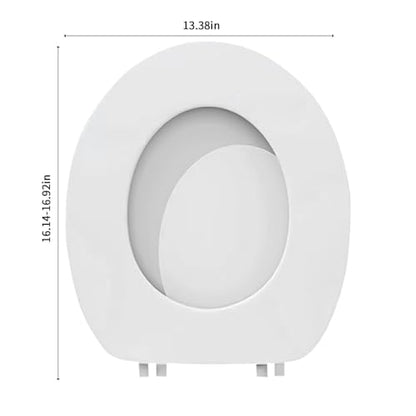 Soft Close Round Toilet Seat - Thickened Plastic Lid, Easy to Clean, Quiet Comfort, Fits Standard Toilets, White, Easy Install (White) - color: White